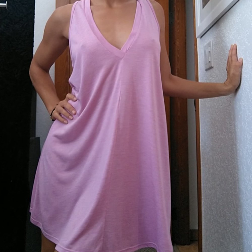 Light Pink V Neck Dress Riller & Fount